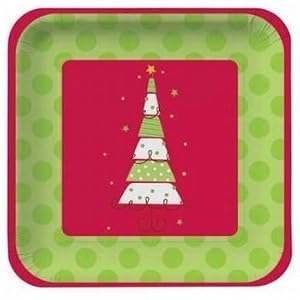 Holiday Chic Christmas Tree Paper Plates 