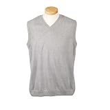 Devon & Jones Men's Full Fashioning Lighter Weight V Neck Vest, GREY HEATHER, Large