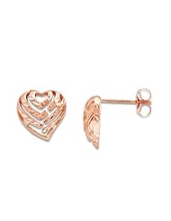 Aloha Heart Earrings in 14K Rose Gold - 11mm