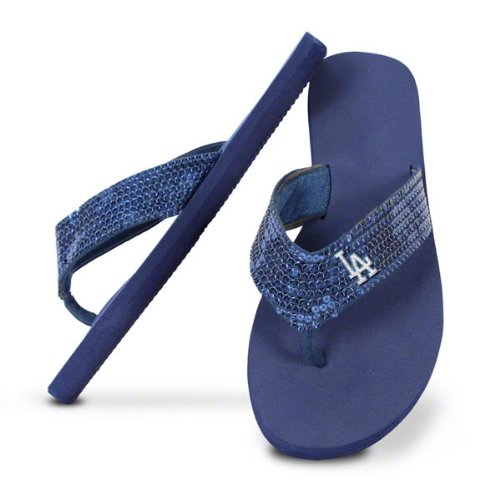 Los Angeles Dodgers Women's Sequin Strap Flip Flops