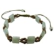 Strength Bracelet with Green Jadeite Jade and Gold Cord