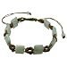 Strength Bracelet with Green Jadeite Jade and Gold Cord