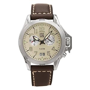 ESQ by Movado Men's Taskforce Chronograph Brown Leather Watch #07301287