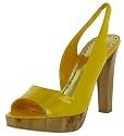 BCBGirls Warren Womens Heels Patent Leather Slingback Open Toe Sandals Shoes Sunflower