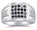 1/2 Carat Black Diamond Men\'s Ring in White Gold