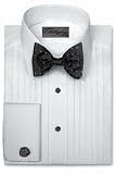 Cotton Tuxedo Shirt - 1/2 Inch Pleat Laydown Collar