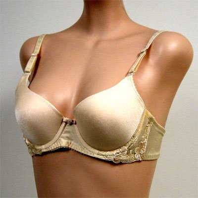 Art-Beau Beige Satin Soft Fit Mold Cup Bra #5812 36AA