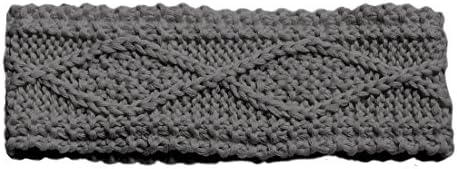 Irish Celtic Aran Knit Acrylic Chunky Headband, Grey Colour