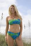 Green/Blue Palm Swimsuit V-Front Bottom: Swimwear Bottom Only