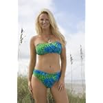 Green/Blue Palm Swimsuit V-Front Bottom