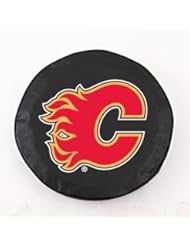 Holland Bar Stool TCACalFlaBK 34 x 8 Calgary Flames Tire Cover, Black