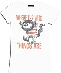 Junk Food Where the Wild Things Are Moishe Electric White Juniors/Ladies T-shirt Tee