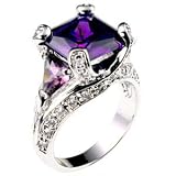 Bague femme Ezra Designer couleur argent - Oxyde de zirconium violet couleur tanzanite