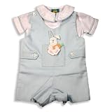 Picture Me by Austin & Ashley - Newborn Baby Boys Short Sleeved Romper Set, Blue, White
