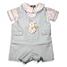 Picture Me by Austin & Ashley - Newborn Baby Boys Short Sleeved Romper Set, Blue, White (Size 9Months)