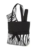 Belvah Quilted Zebra Print Diaper Bag 3 pc. Set - Black/white