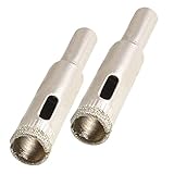 uxcell ガラス穴こぎり　シャンク長さ17mm　カッター直径10mm　メタル　2個入り