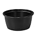Food Grade Safe Disposable Plastic Portion Cups with Lid (Condiment/Sample/Dressing/Jello Shot) - 2 oz , 500 pack, Black/Clear