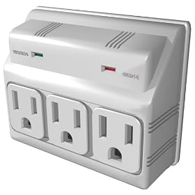 Stanley 33209 Three Way Surge Protector, 3 Outlet, White