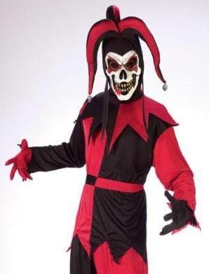 Fun World Twisted Jester Kids Court Jester Evil Clown Scary Halloween Costume