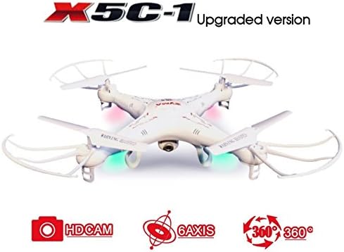 Fativ® New Version Syma X5c-1 2.4g 6 Axis Gyro Hd Camera Rc Quadcopter RTF Rc Helicopter with 2.0mp Camera Toys FSM0008