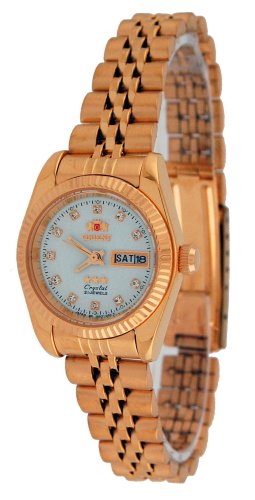 Orient Women's All Gold Diamond Index Self Winding Automatic Watch #BNQ1Y001W
