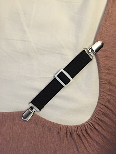 The Nyche Designs Adjustable Bed Sheet Fasteners Suspenders, Black 
