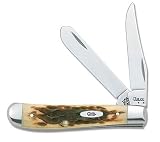 W.R. Case Sons Cutlery Trapper Mini Amber Clip Spey Blades 8.89cm Closed