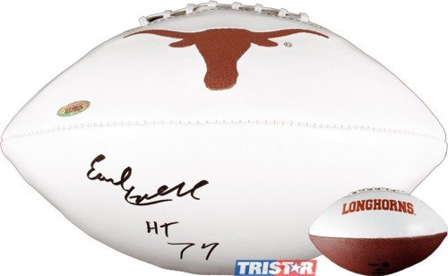 Earl Campbell Autographed/Hand Signed University of Texas Logo Football Inscribed HT 77