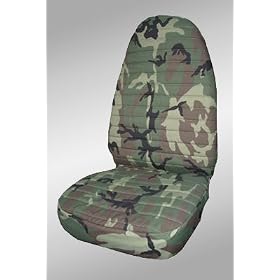 CUSTOM Smart Car ForTwo Seat Covers - FRONT FULL SET: High Back Buckets (2008-2009) - Classic Camo Green - Made in the USA