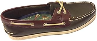 Sperry Top-Sider Men's A/O 2 Eye Tones Boat Shoe, Olive/Burgundy, 9 M US