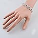 Long Way® Women's Silver Plated Rhinestone Bracelets (Red)