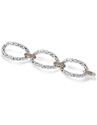 Charles Krypell Sterling Silver and Brown Diamond 3 link bracelet