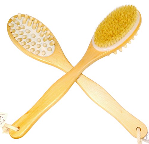 Zen Holistic DRY SKIN BRUSH for Wellness & Beauty. HOW TO Guide at URL on Brush Label. Supports Lymphatic & Circulatory System, Exfoliates Beautifully. Natural Bristles. 100% Moneyback Guarantee