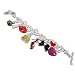 "High Maintenance" Girl Stuff Sexy Lips, Shoe, Perfume, Hearts & Cosmetic Tube Charm Bracelet