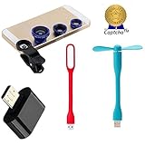 Oppo F1 Plus Compatible Ceritfied USB LED Light , FAN , Camera Lens and OTG (Micro USB to USB) Adapter (Assorted Color) with FREE GIFT RS.335 (74.00% Off) - Amazon