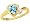 14K Yellow Gold Simply Heart Gemstone Ring-Sky Blue Topaz, size5