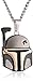 Star Wars Jewelry Unisex Boba Fett Helmet Stainless Steel Black IP Chain Pendant Necklace, 24