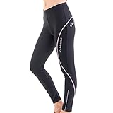 4ucycling Lambda Women's Black Silicone Gel Padded Spring/Summer Cycling Compression Pants Tights