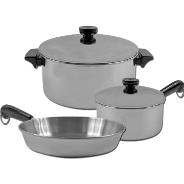 Revere 5-Piece Stainless Steel Aluminum Disc Cookware Set Revere 5-Piece Stainless Steel Aluminum Disc Cookware Set