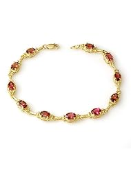 Genuine 4.5 ctw Pink Tourmaline Bracelet 10K Yellow Gold