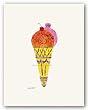 Ice Cream Dessert, c. 1959 by Andy Warhol 9"x3.75" Art Print Poster