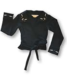 Butterscotch Black Wrap Around Jersey Shirt Tops Girls 5