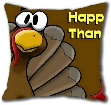Happy Thanksgiving Day With Tofurky Sakuraelieechyan Cotton Square Decorative Throw Pillow Cover Cushion Case