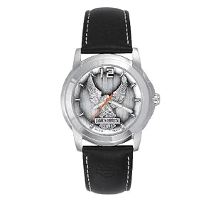 Harley-Davidson® Bulova® Men's Watch. Raise pewter dial. 76A12