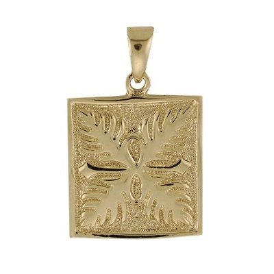 Hawaiian Jewelry 14k Gold Hawaiian Quilt Pattern Pendant