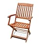 VIFAH V505 / V413 Outdoor Wood Folding Arm Chair, Natural Wood Finish, 21 by 22 by 36-Inch