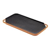 Rachael Ray Cast Iron Double Burner Griddle - Orange