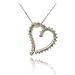 Sterling Silver 1ct Champagne Diamond Floating Heart Necklace