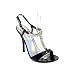 Rhinestone Dress Heel Sandal Black Patent